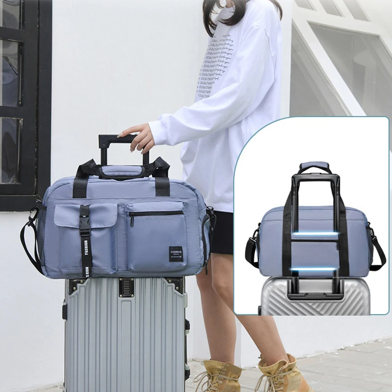 Shoe Bag Travel - 大型フィットネスバッグスポーツハンドバッグ女性ドライウェットシューズポケットシングルショルダークロスボディ水泳ヨガジム旅行バックパックダッフル