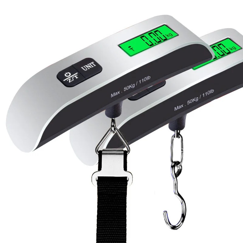 Luggage Scale Hanging - デジタルLCDディスプレイ 110ポンド/50キロ エレクトロニックラゲージハンギングスケール 旅行用荷物計量器 バッグ重量計 ポータブルスケールツール