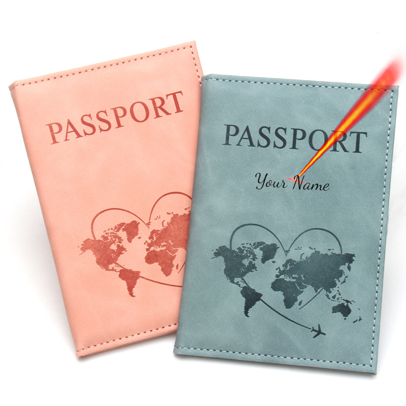 Travel Accessories Passport Holder - 素敵な地図パスポートカバーファッショントラベルウォレットドキュメントオーガナイザーパスポートパーソナライズされたパスポートの名前保護