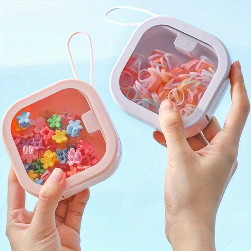 Accessories Travel Jewelry Box - ピンクのジュエリーボックス1個、携帯用トラベルケース、ヘアアクセサリー・コスメ収納オーガナイザー、デスクトップディスプレイボックス