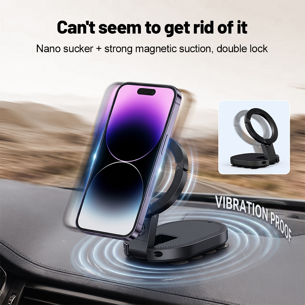 Travel Accessories And Gadgets - 360 ° 回転式3-in-1吸盤式マグネット携帯ホルダー 多角度調整可能 折りたたみ式マグネット携帯スタンド デスクトップブラケット