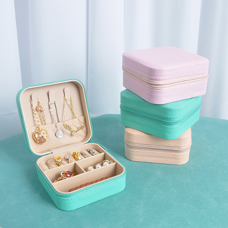 Accessories Travel Jewelry Box - カラフルでシンプルで便利なジュエリー収納ボックス ネックレス イヤリング コンパクトな旅行用アクセサリーバッグ ジュエリー酸化防止ボックス