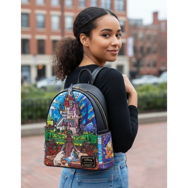 Travel Accessories Disney - 美女と野獣 ベル城 ミニバックパック ファッションギフト ミニバックパック ショルダーバッグ