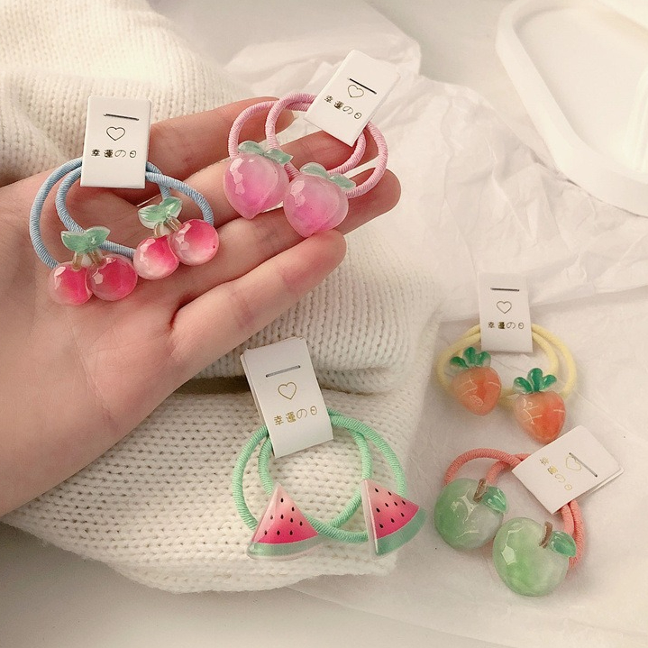Travel Accessories Baby - キッズキャロットヘアタイ 5ペア 滑り止め弾性ヘアバンド 女の子用 ソフトフルーツヘアアクセサリー 幼児用