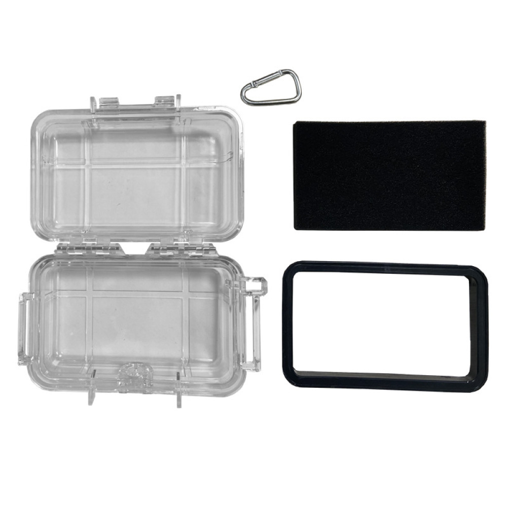 Accessories Travel Jewelry Box - ミニポータブル防水収納ボックス 透明耐衝撃ケース フォームライニング付き キャンプ 旅行 ジュエリー