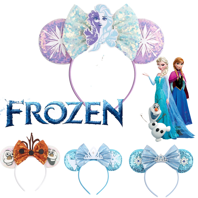 Travel Accessories Disney - ミッキー漫画オラフヘッドバンド子供のためのかわいい雪だるま耳ヘアアクセサリー女性エルザ冷凍ヘアバンド女の子コスプレ帽子ギフト