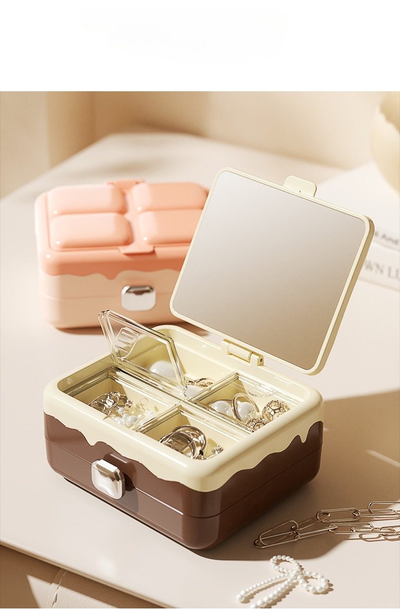 Accessories Travel Jewelry Box - ポータブルジュエリーオーガナイザー ミニイヤリングネックレスリング収納ボックス ジュエリー収納ケース 小型アクセサリーオーガナイザー 家庭旅行用