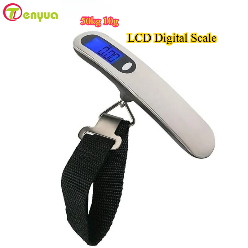 Luggage Scale Hanging - 50 キロ 10 グラムポータブル液晶デジタルスケール電子荷物スーツケーススケール重量バランス旅行ハンドハンギング Steelyard ベルトスケール