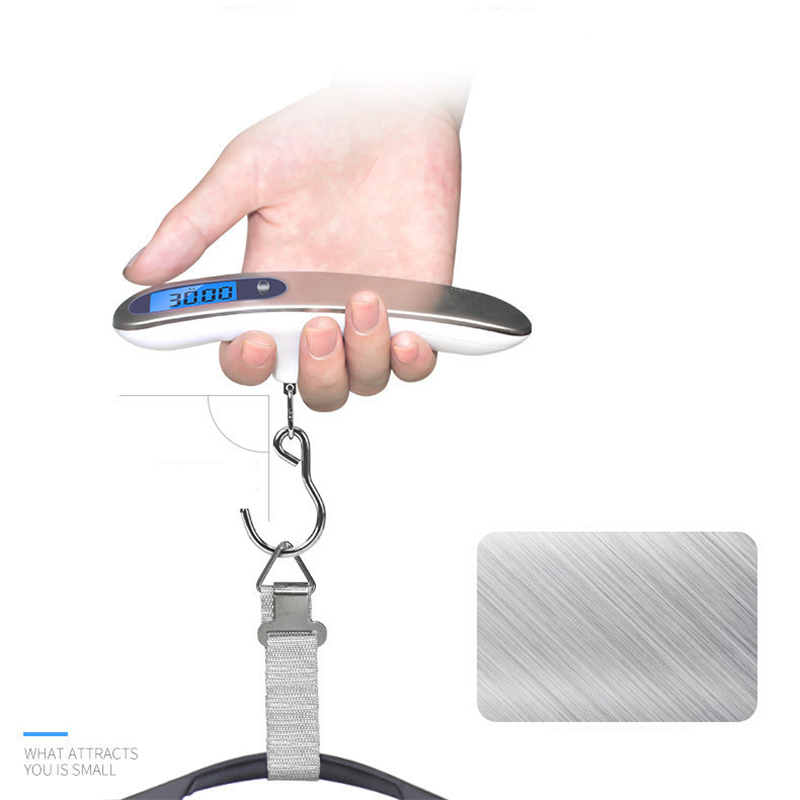 Luggage Scale Hanging - ポータブルスケールデジタル LCD ディスプレイ 110 ポンド/50 キロ電子荷物吊り下げスーツケース旅行重量手荷物釣りスケールフック付き