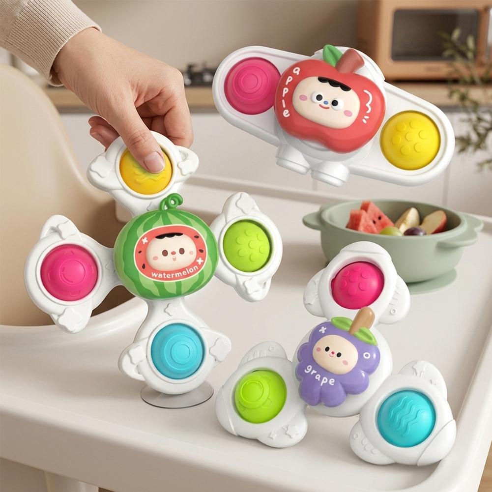 Travel Accessories Baby - 3個セット ベビー吸盤スピナートイ 食卓 浴室 窓 旅行用
