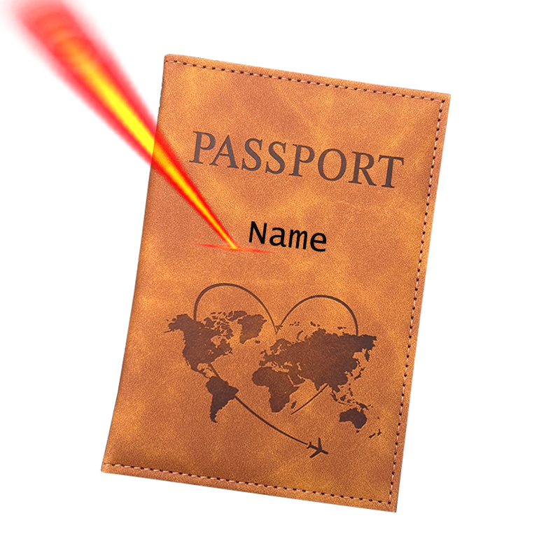 Travel Accessories Passport Holder - パーソナライズされた名前パスポートホルダー旅行財布刻印レザーカバー旅行ギフトトラベルアクセサリー女性男性用