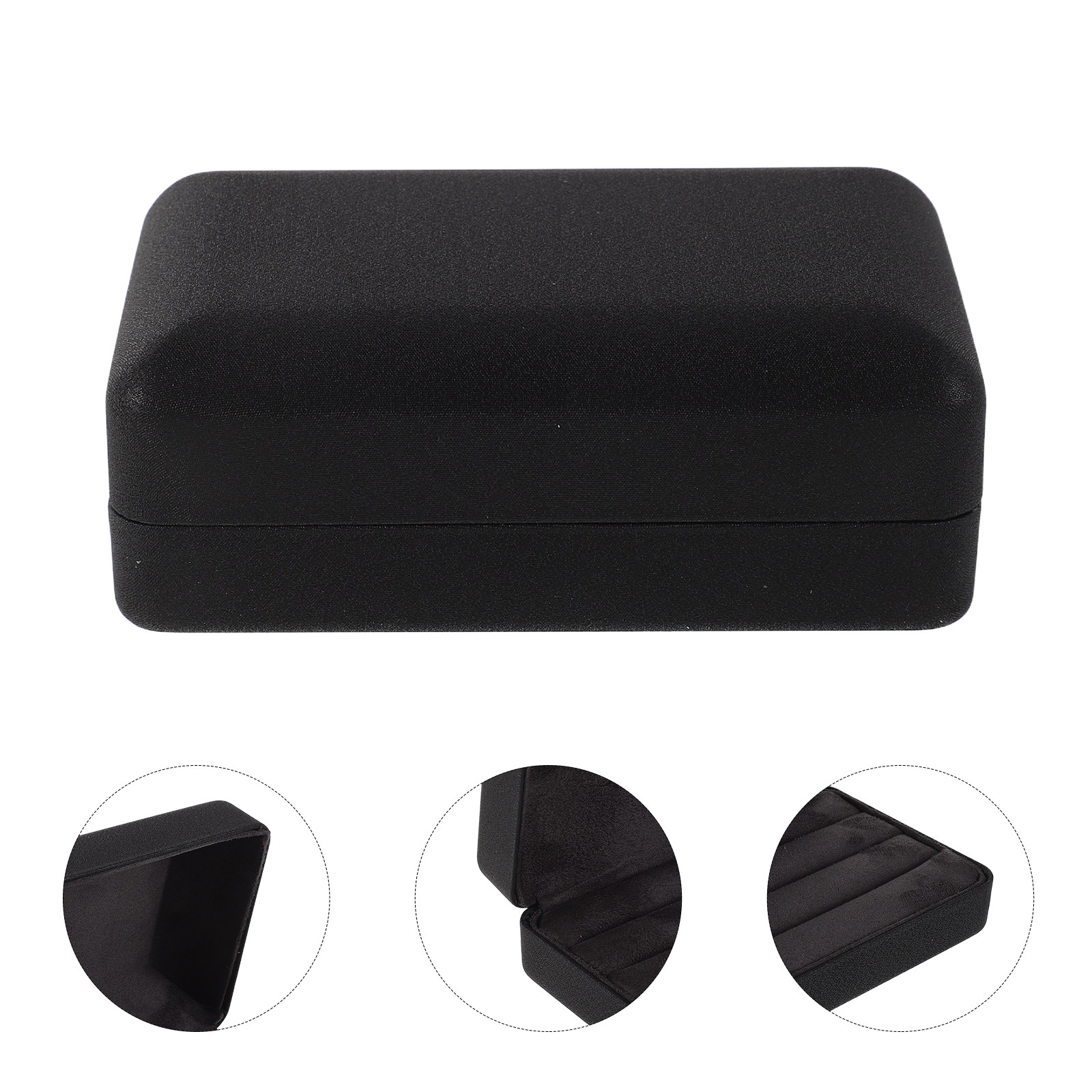Accessories Travel Jewelry Box - ジュエリー収納ボックス、携帯用コンパクトケース、リングやイヤリングなどのアクセサリーを収納できる、旅行用ジュエリーオーガナイザー、ブラック。