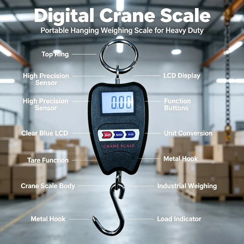 Luggage Scale Hanging - 200kg ポータブルデジタル吊り下げスケールハンドヘルドクレーンフック重量計荷物倉庫産業用吊り上げ計量用