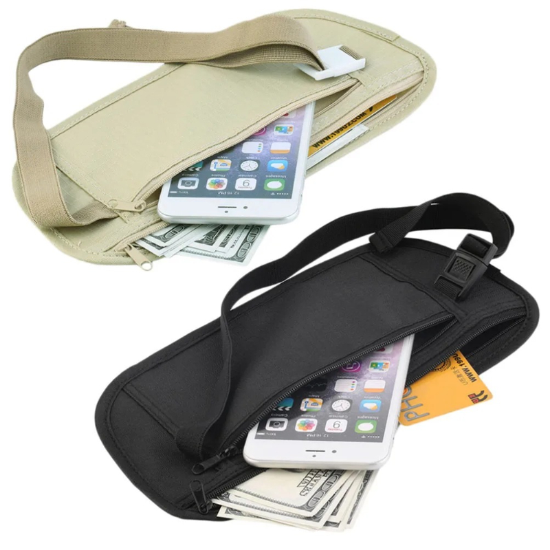 Travel Accessories Passport Holder - パスポート、お金、貴重品を隠せるトラベルウエストバッグ、ポーチ、ベルトバッグ、隠しセキュリティウォレット、ギフト、トラベルバッグ、チェストバッグ、マネーウエストバッグ