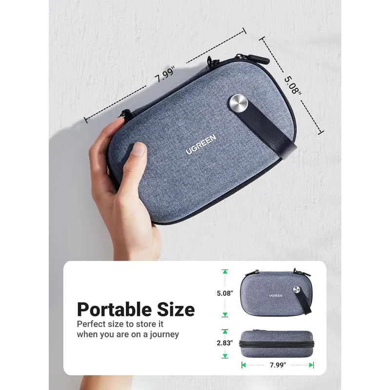 Travel Accessories And Gadgets - オリジナル UGREEN トラベルアクセサリーバッグ ポータブルケーブルオーガナイザー エレクトロニクスハードケース 小型ガジェットポーチ