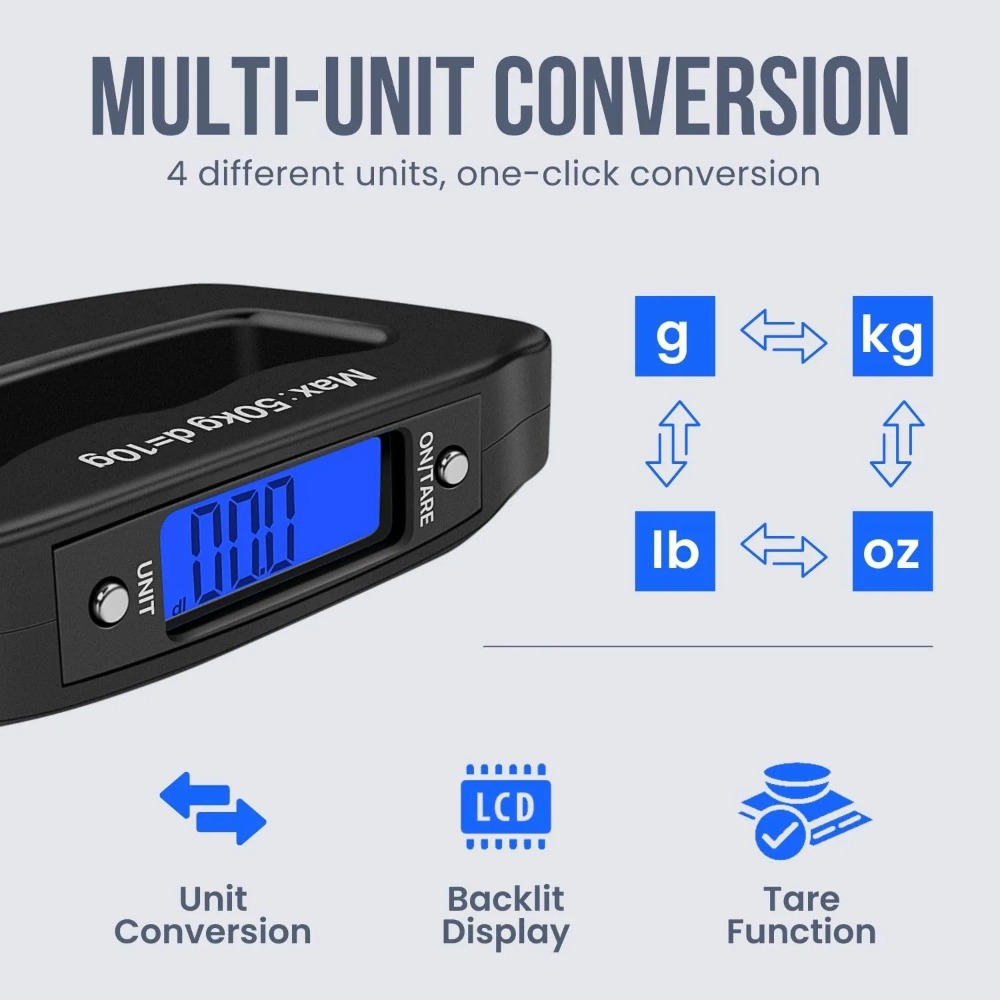 50kg 10g 荷物重量計、LCD荷物重量計トラベルデジタ - Luggage Scale Hanging のレビューと価格
