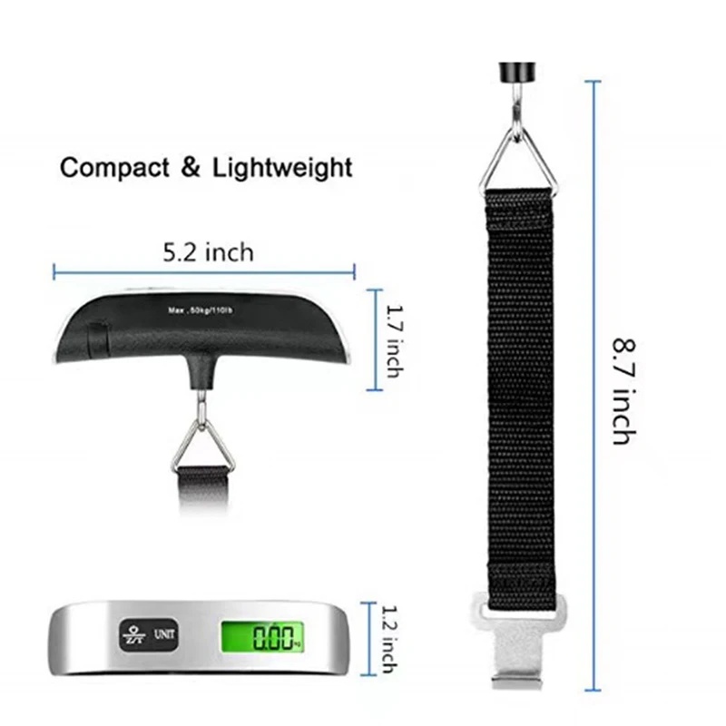 デジタルLCDディスプレイ 110ポンド/50キロ エレクト - Luggage Scale Hanging のレビューと価格