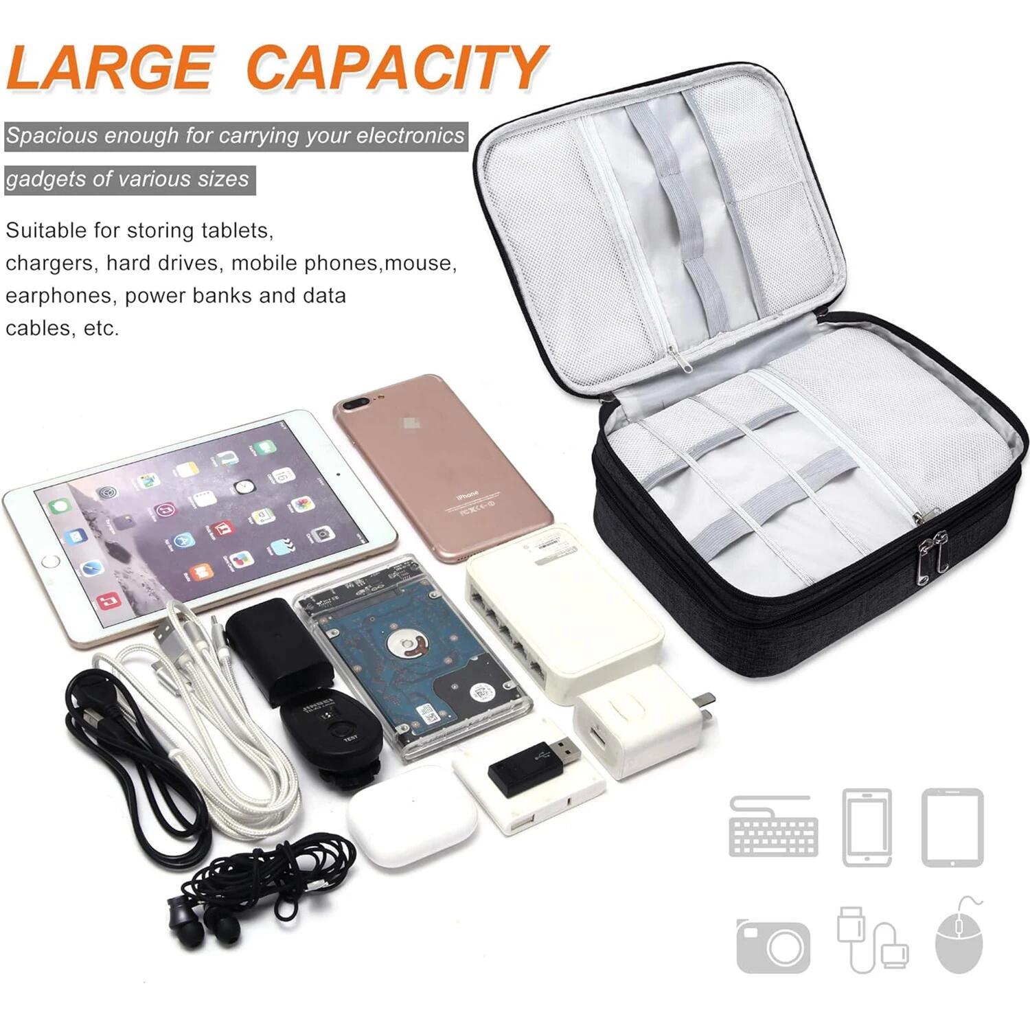 ポータブルデジタル収納袋 USB ガジェット防水ケーブルオー - Travel Accessories And Gadgets のレビューと価格