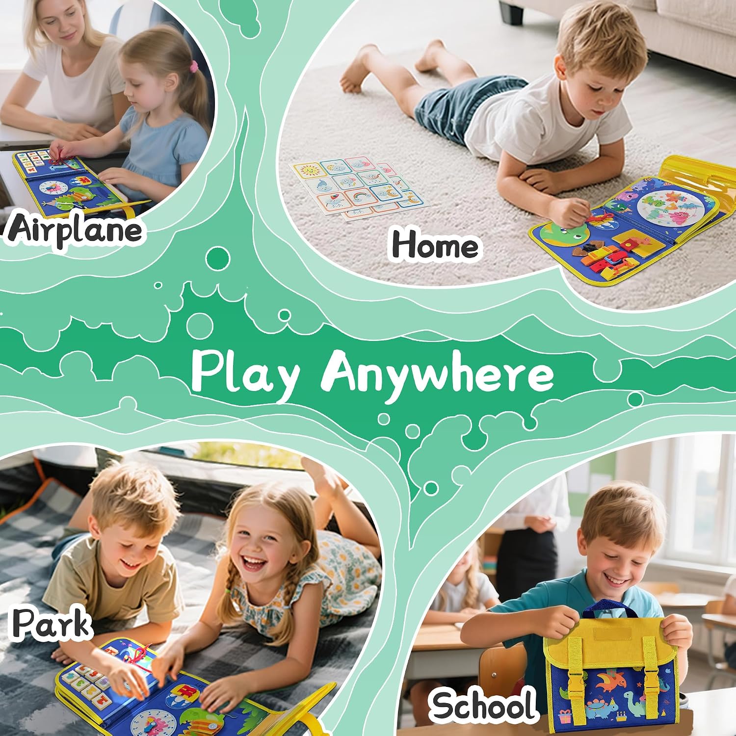 恐竜幼児用ビジーボードバックパック、持ち運び可能な静かな学習 - Travel Accessories Toddler のレビューと価格