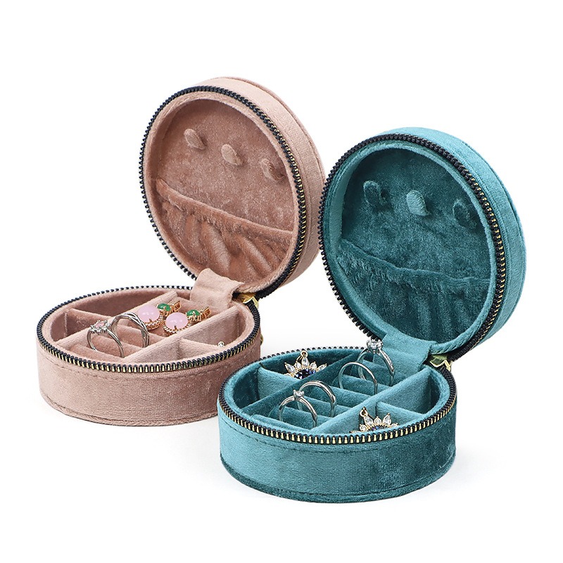 ラウンドダイヤモンドベルベットトラベルジュエリーボックスイヤ - Accessories Travel Jewelry Box のレビューと価格