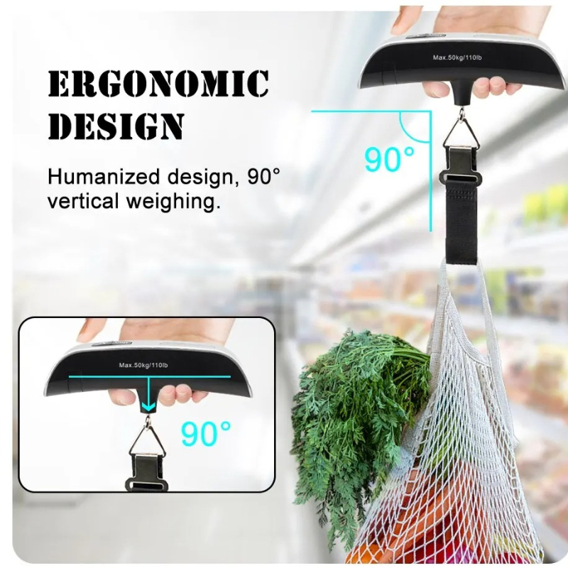 1個 LCDディスプレイ付き 110ポンド/50キロ 電子式 - Luggage Scale Hanging のレビューと価格