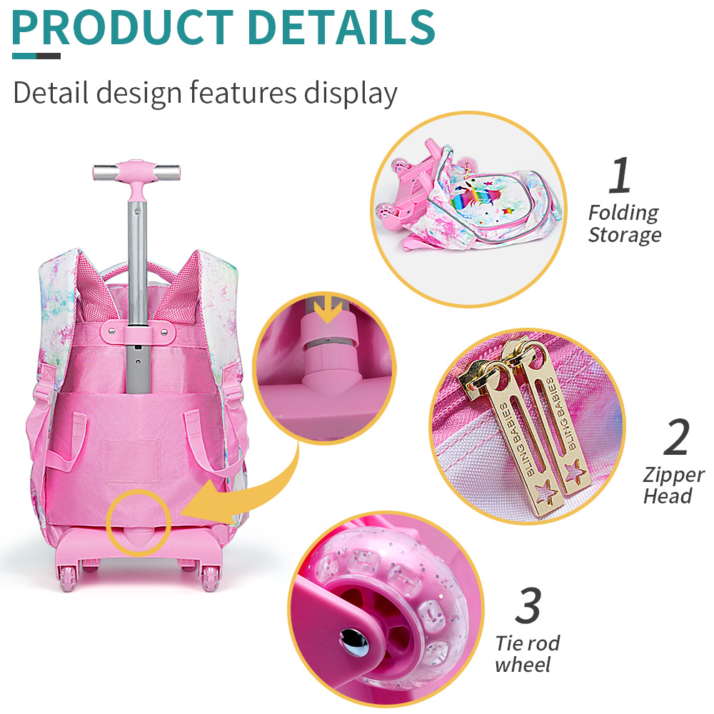3点セット 子供用トラベルバッグ、荷物バッグ、車輪付きブック - Travel Accessories Toddler のレビューと価格