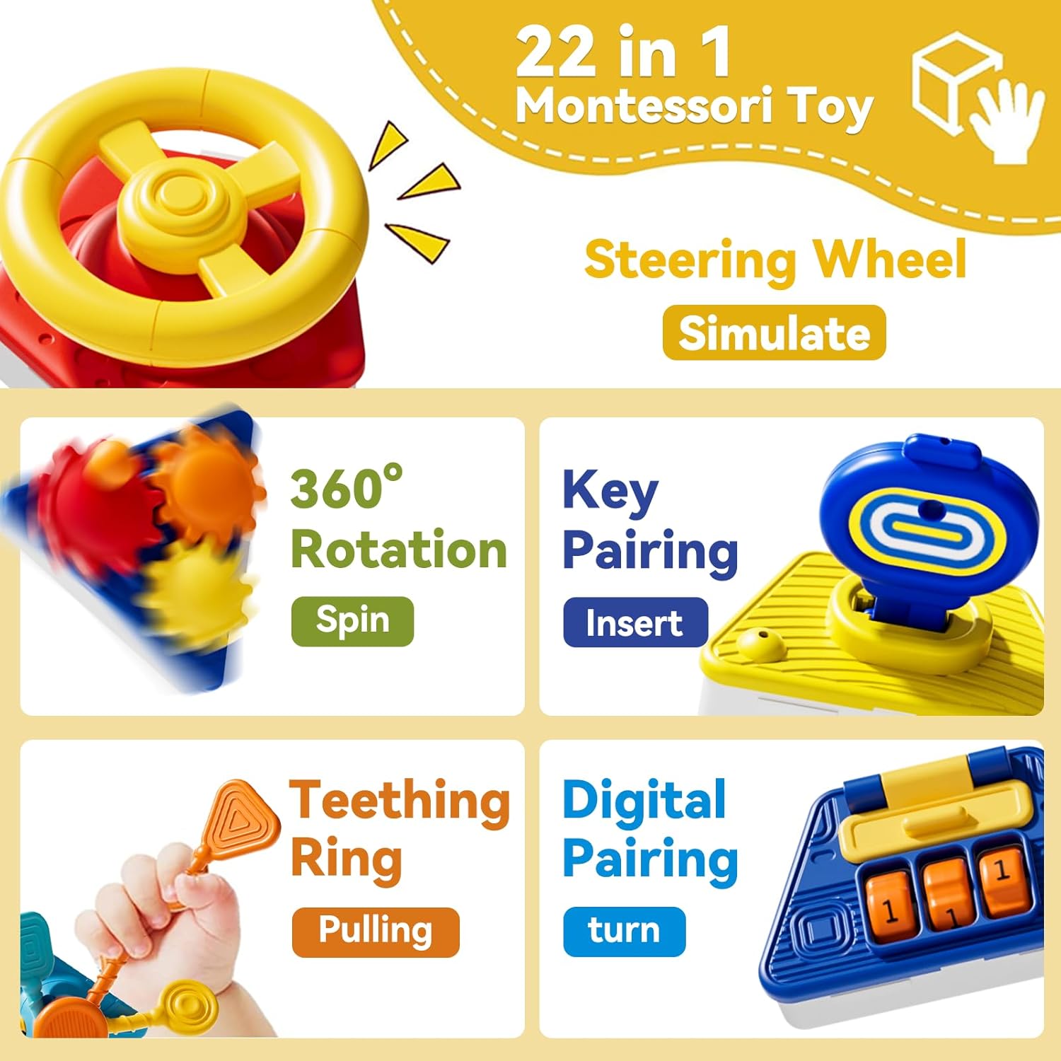 ベビービジーボードアクティビティキューブおもちゃ モンテッソ - Travel Accessories Baby のレビューと価格