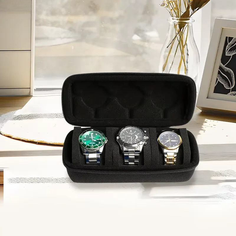 3つのスロット付き腕時計用トラベルケース、高品質で頑丈な腕時 - Accessories Travel Jewelry Box のレビューと価格