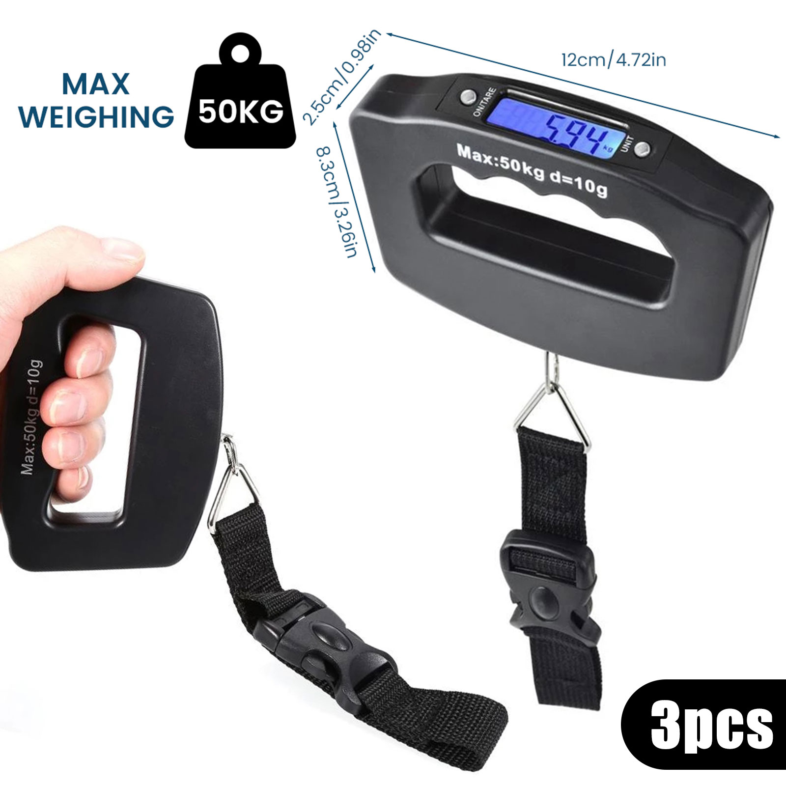 LCDデジタル荷物スケールポータブル電子スケール正確な50k - Luggage Scale Hanging のレビューと価格