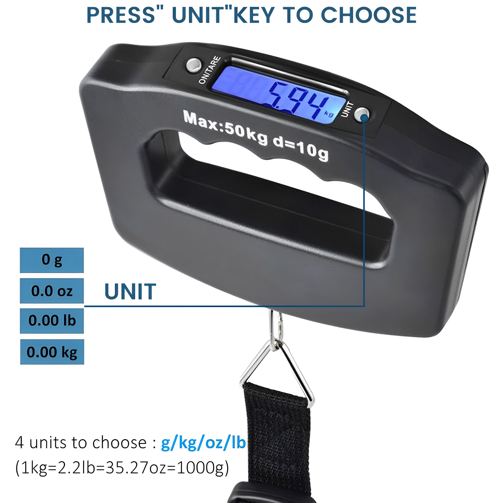 LCDデジタル荷物スケールポータブル電子スケール正確な50k - Luggage Scale Hanging のレビューと価格