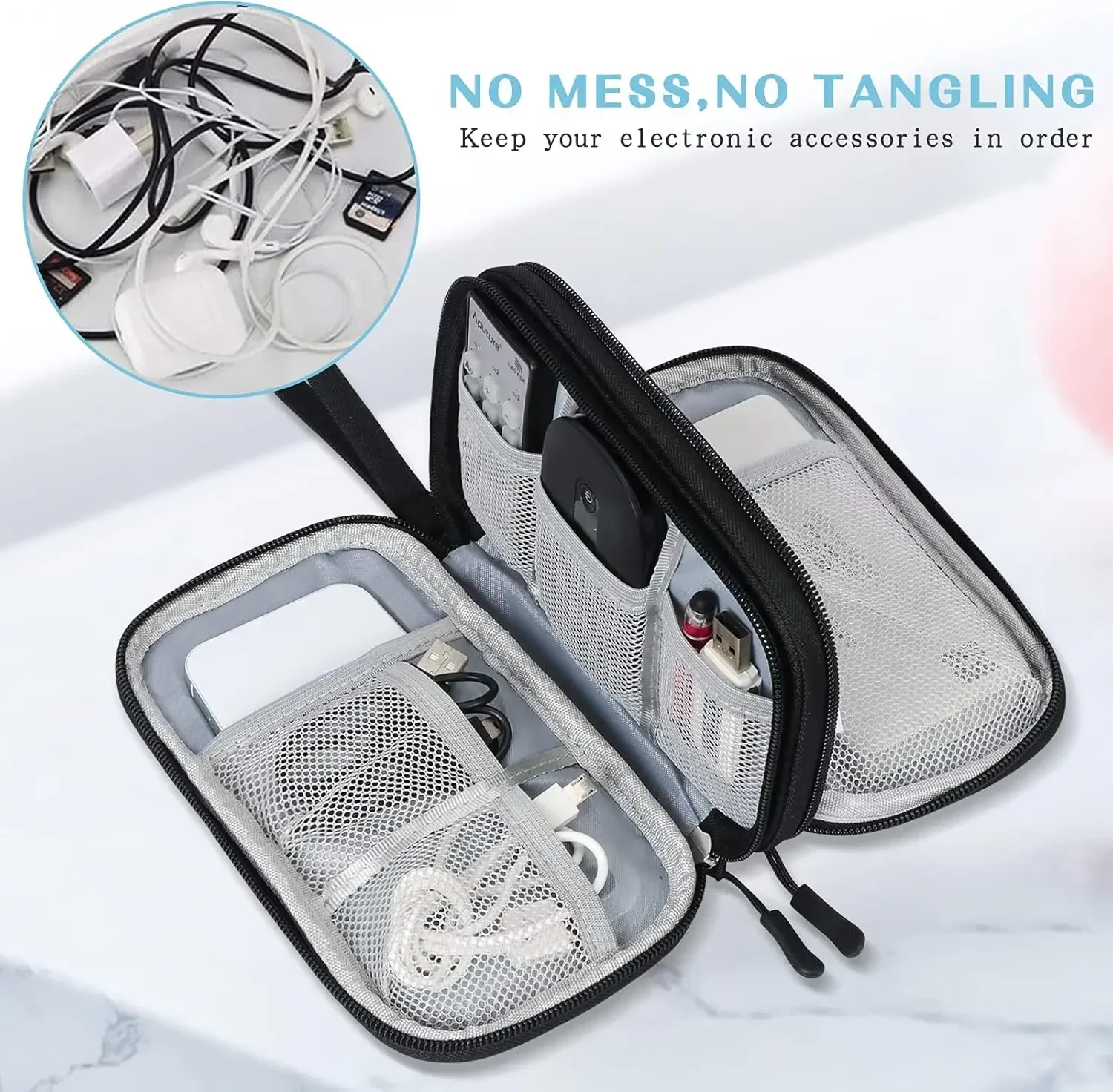 トラベルケーブルバッグ ポータブルデジタル収納ポーチ 充電器 - Travel Accessories Pack のレビューと価格