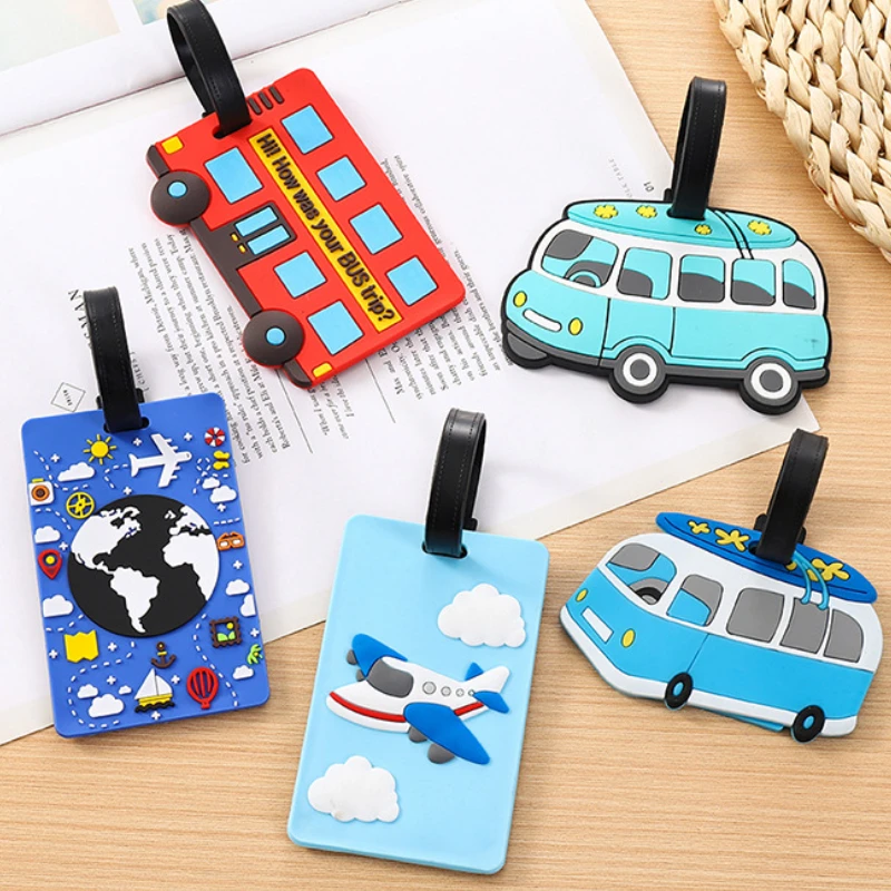 かわいい漫画の車 PVC シリコーン荷物タグ旅行荷物名札スー - Travel Accessories Pack のレビューと価格
