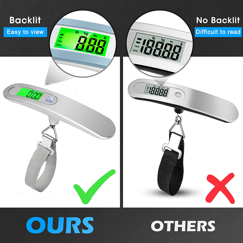 50kg/110ポンドポータブル吊り下げ電子荷物スケール、L - Luggage Scale Hanging のレビューと価格