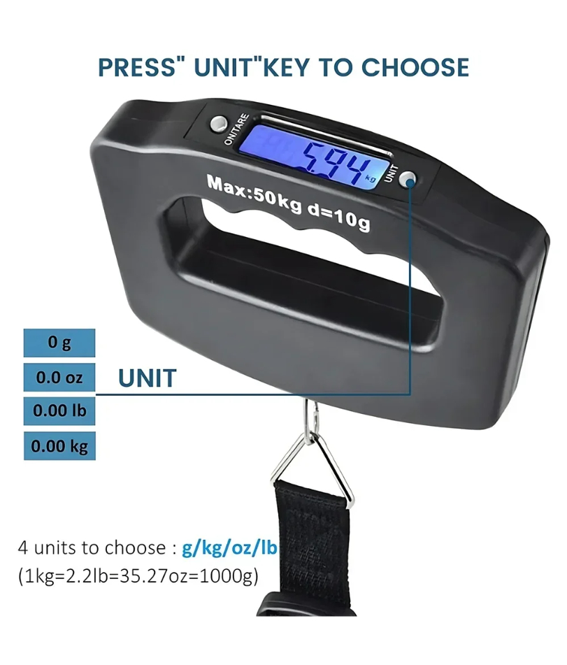 50 キロデジタル荷物スケールポータブルスーツケーススケール - Luggage Scale Hanging のレビューと価格