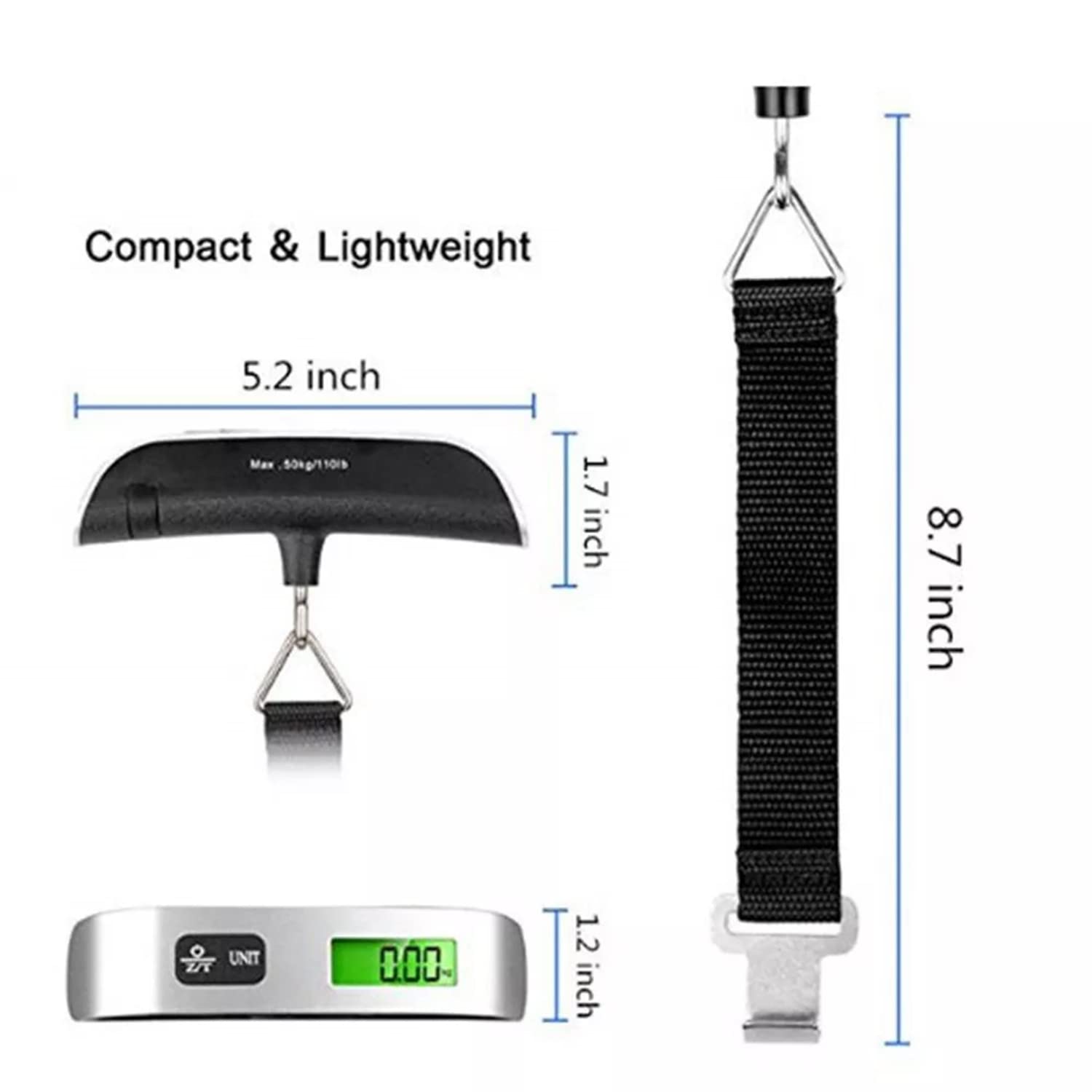 荷物スケール110lb 50kgデジタルハンドヘルドポータブ - Luggage Scale Hanging のレビューと価格