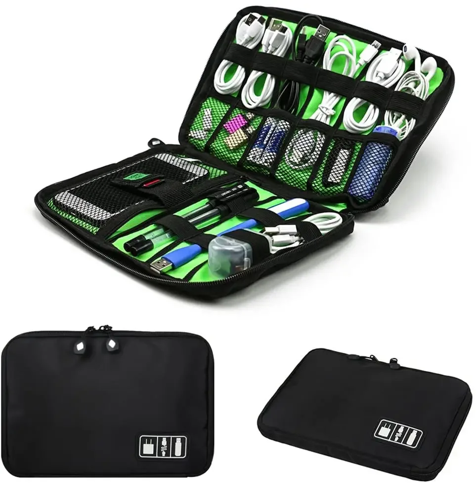 ケーブルオーガナイザー収納バッグシステムキットケース USB - Travel Accessories And Gadgets のレビューと価格