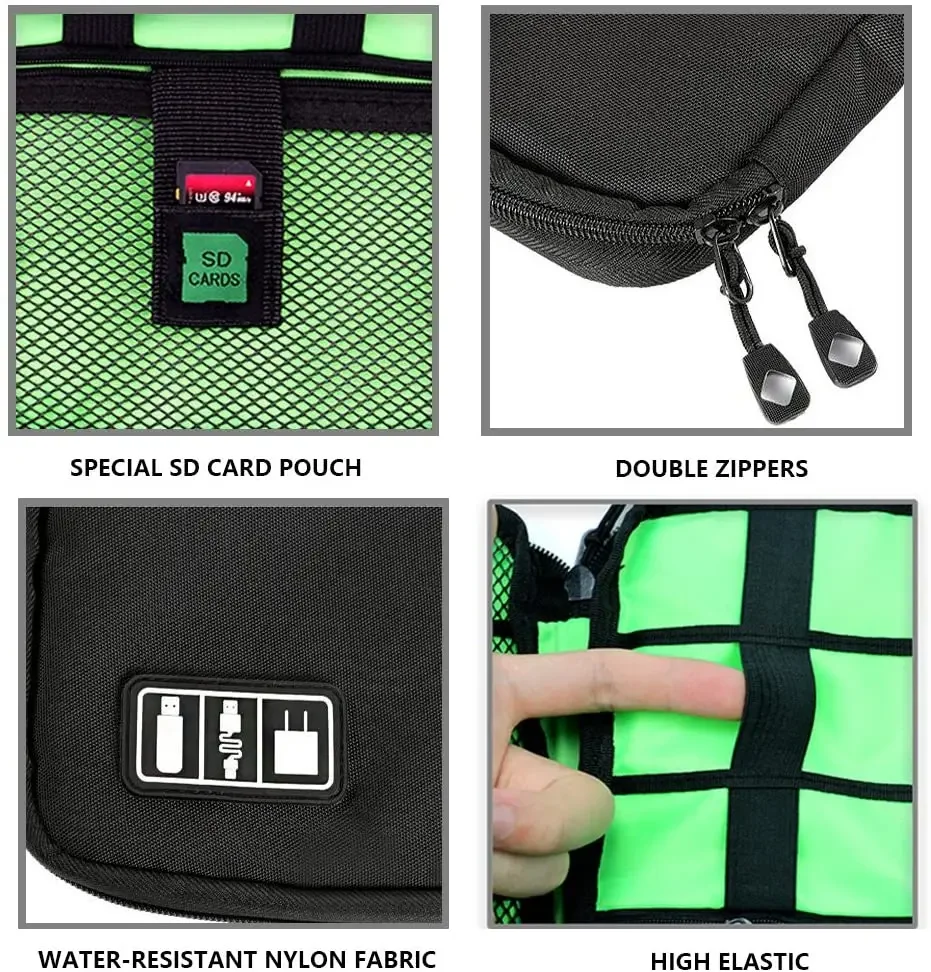ケーブルオーガナイザー収納バッグシステムキットケース USB - Travel Accessories And Gadgets のレビューと価格